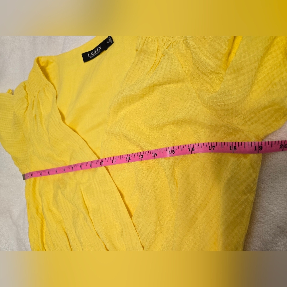 Lauren Ralph Lauren Firmato Yellow Midi Dress Size 10 - Picture 12 of 16